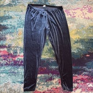 Brat Star Velvet Lounge Pants in Slate Blue